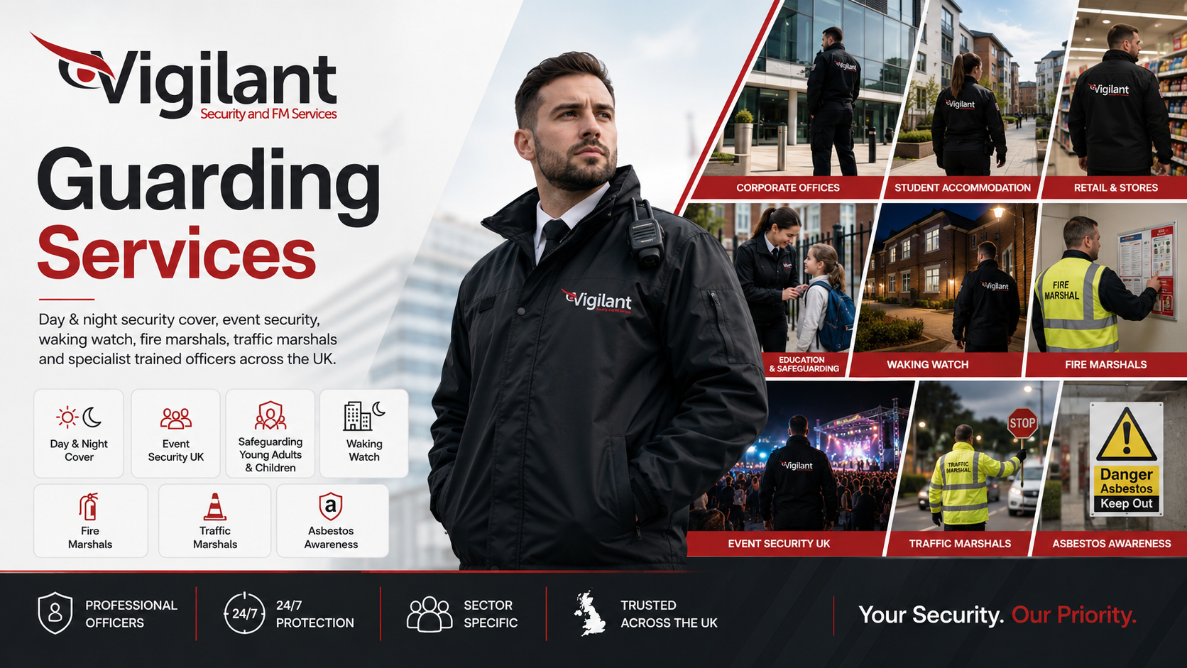 Vigilant guarding services — professional security officers across the UK
